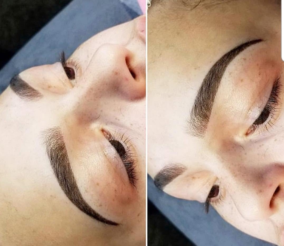 Before and after brow wax and tint