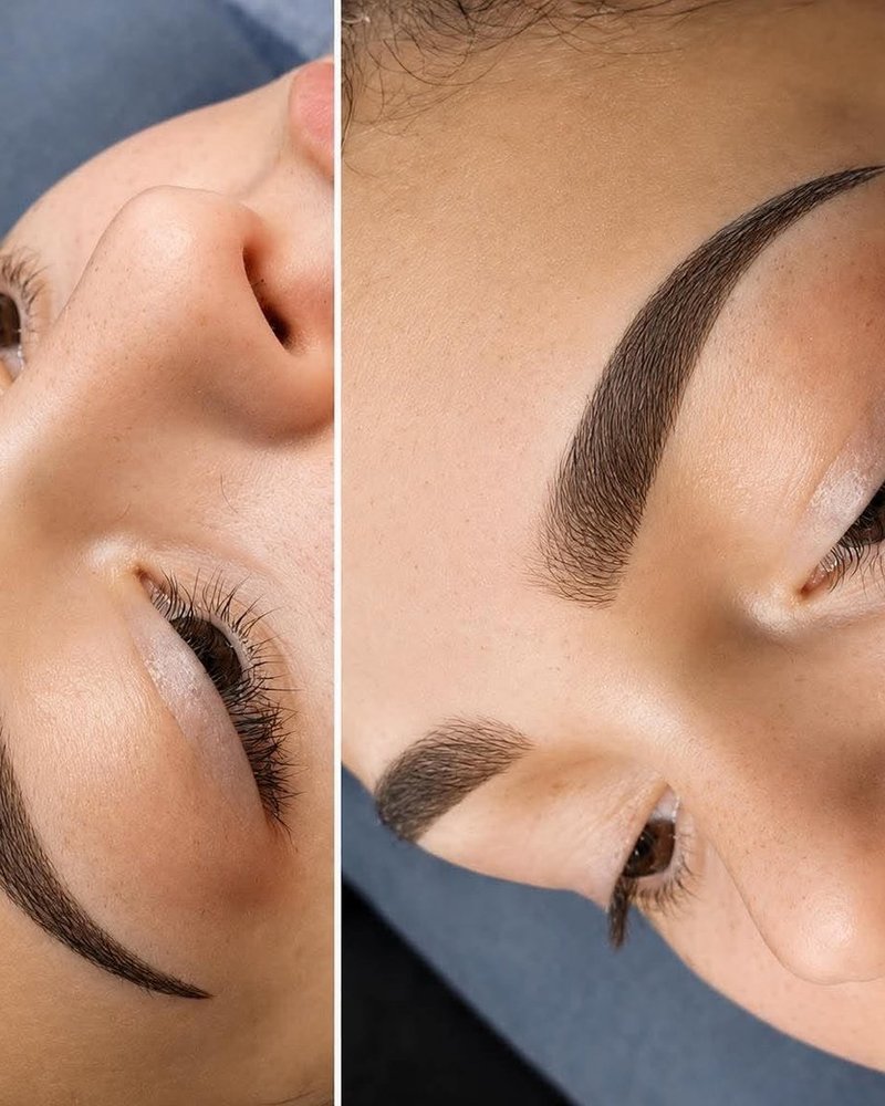 Healed permanent makeup brows after a touch-up session