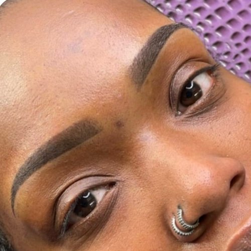 Ombré brows on a client with deeper skin